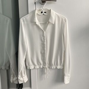 White polyester button up blouse - Dynamite - Size S